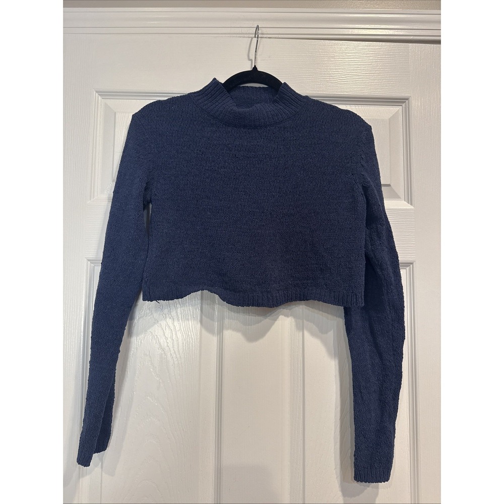 Wild Fable Women's Blue Cropped Turleneck Sweater Size XS